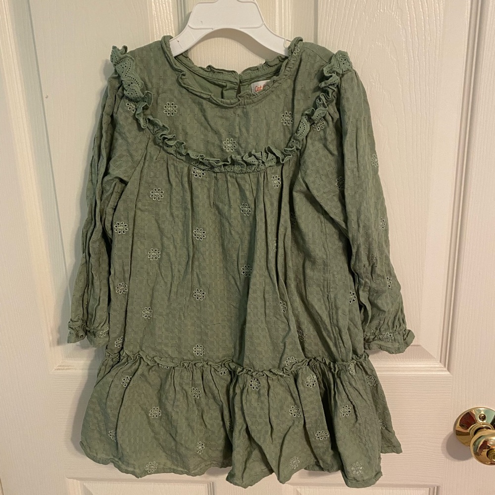 Perfect fall eyelet green dress